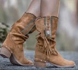 Bohemian Suede Mid-Calf Boots Autumn & Winter Boho Styles » Original Earthwear 5