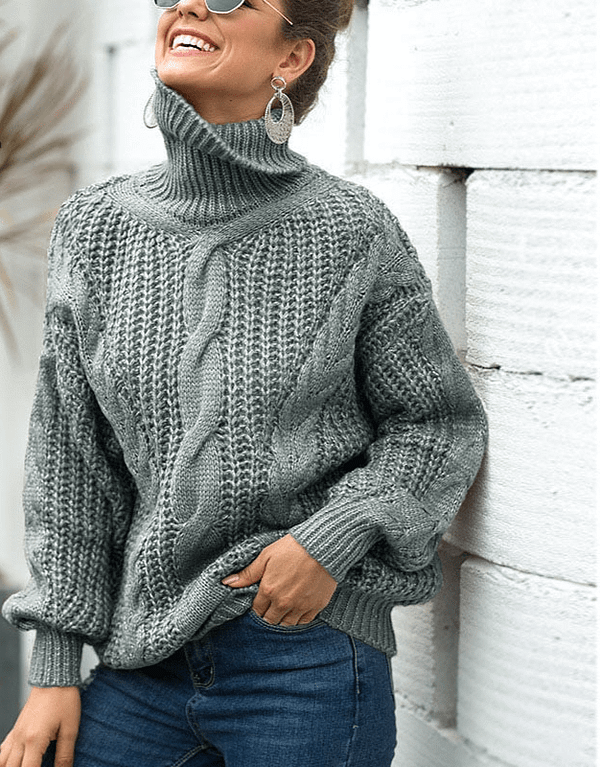 Warm Knitted Turtleneck Pullover Autumn & Winter Boho Styles » Original Earthwear 7