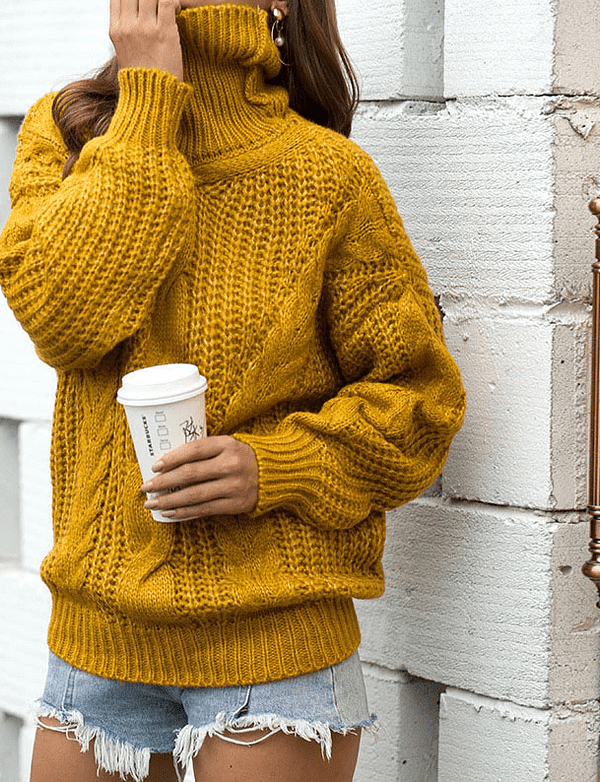 Warm Knitted Turtleneck Pullover Autumn & Winter Boho Styles » Original Earthwear 5
