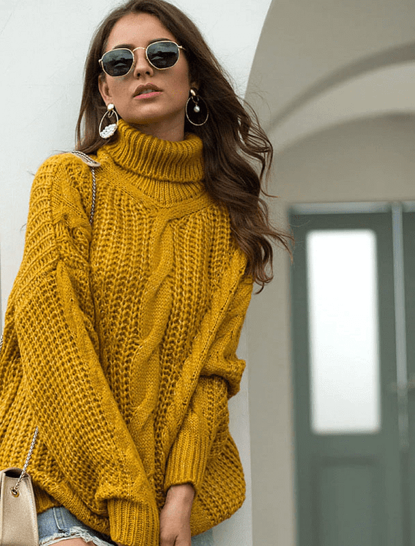 Warm Knitted Turtleneck Pullover Autumn & Winter Boho Styles » Original Earthwear 6