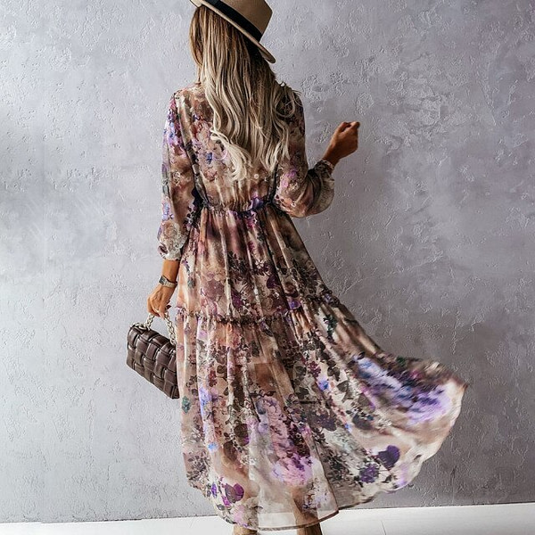 Elegant Floral Casual Boho Dress Bohemian Style Maxi-Dresses » Original Earthwear 7