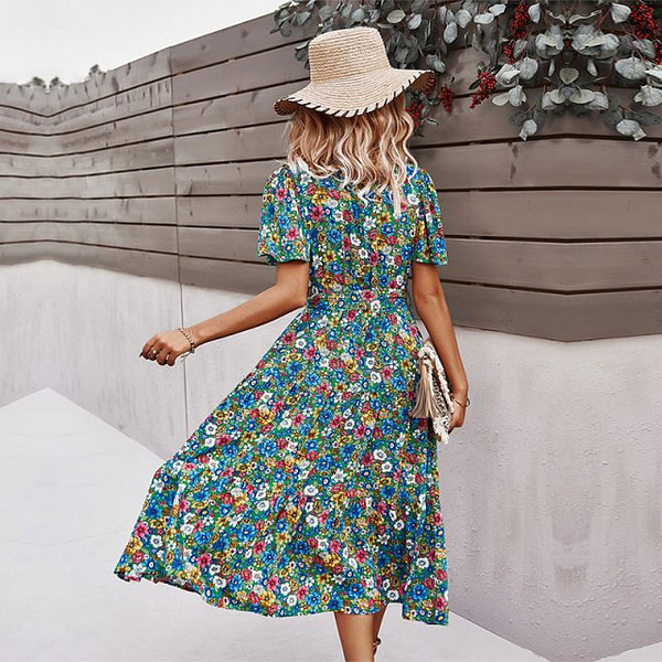 2022 Spring New Bohemian Floral Dress Bohemian Style Maxi-Dresses » Original Earthwear 4
