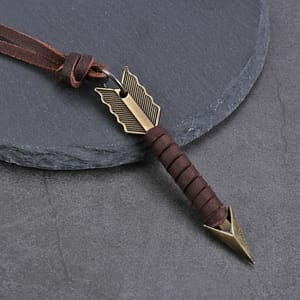 Leather Arrow Pendant Necklace Bohemian Jewellery » Original Earthwear
