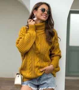 Warm Knitted Turtleneck Pullover Autumn & Winter Boho Styles » Original Earthwear