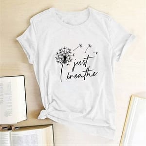 Dandelion Just Breathe Graphic T-Shirt Bohemian T-Shirts » Original Earthwear 3