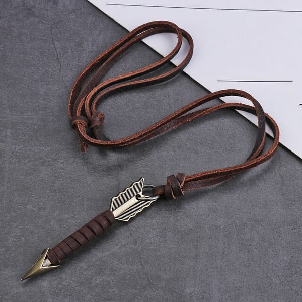 Leather Arrow Pendant Necklace Bohemian Jewellery » Original Earthwear 6