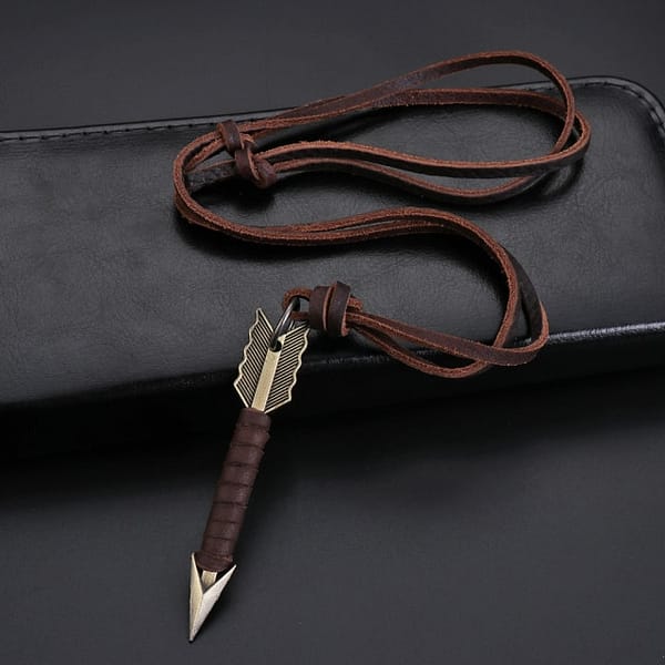 Leather Arrow Pendant Necklace Bohemian Jewellery » Original Earthwear 4