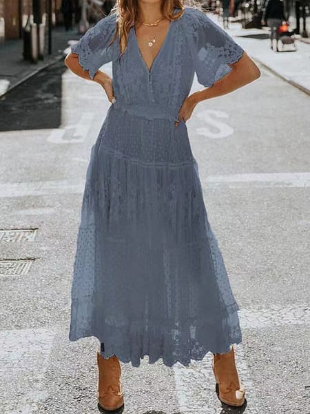 Elegant Lace V-Neck Maxi Dress Bohemian Style Maxi-Dresses » Original Earthwear 8